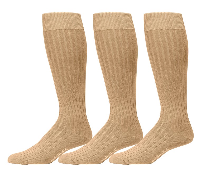 BoardroomSocks جوارب قطنية للرجال - جوارب كاكي رسمية تصل إلى الركبة للرجال - جوارب كلاسيكية فوق الساق من Boardroom Socks - Image 1